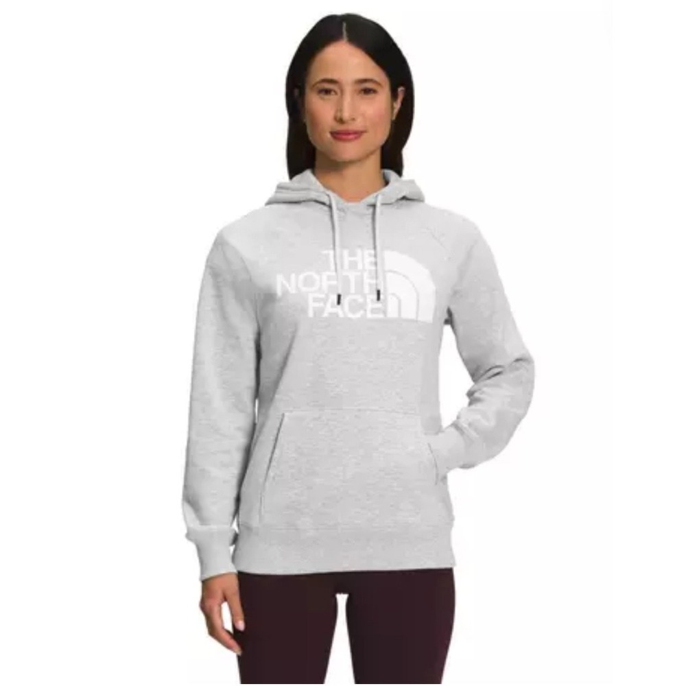 The North Face Women's Small Half Dome Pullover Hoodie Gray Soft Logo Jacket